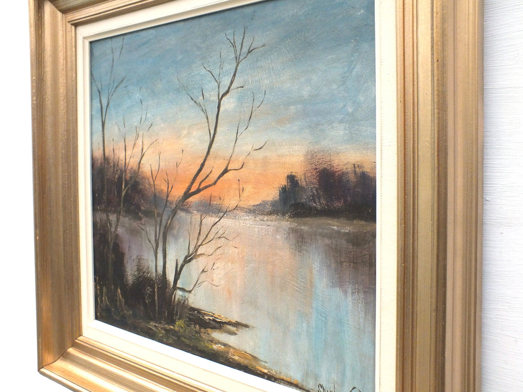 English Country Landscape Oil Painting Dawn at Kelling Lake