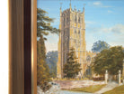 English Country Landscape Oil Painting Signed Framed Original Chipping Campden St James Church