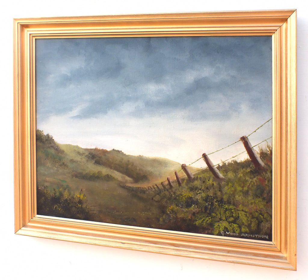 English Landscape Exmoor Farming Oil Painting Framed Original Vintage Signed 