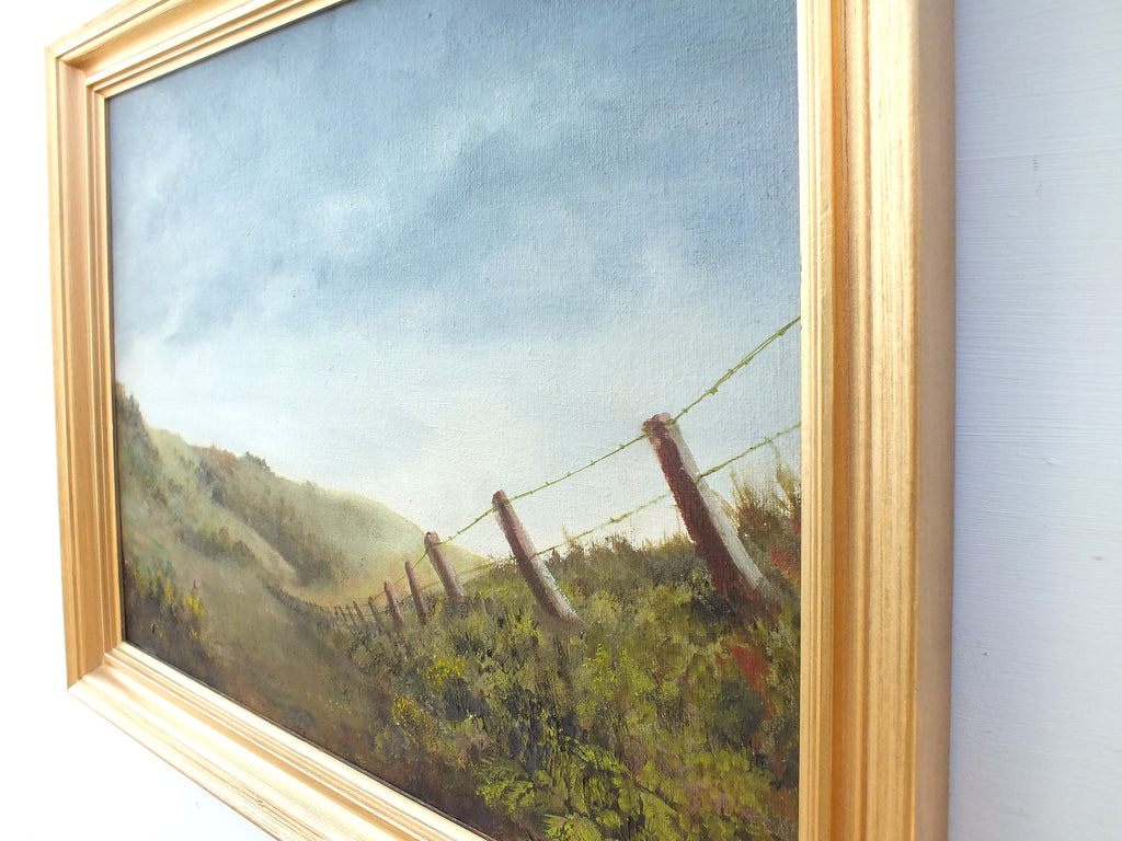 English Landscape Exmoor Farming Oil Painting Framed Original Vintage Signed 