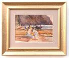 English Landscape Beach Painting Seaside Watercolour Framed Original Coastal Art