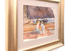 English Landscape Beach Painting Seaside Watercolour Framed Original Coastal Art