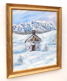 Alpine Church Winter Landscape Oil Painting by Andi Lucas