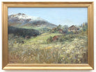 Austrian Landscape Oil Painting Alpine Summer Meadow Signed Framed Mountain Scene Painting Rußbach am Paß Gschütt