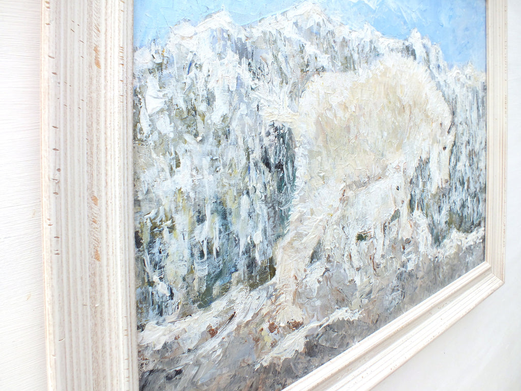 Mountain Goats Original Framed Wildlife Painting by Andi Lucas