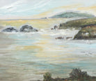 English Coastal Landscape Pentreath Beach Cornwall Oil Painting  Framed