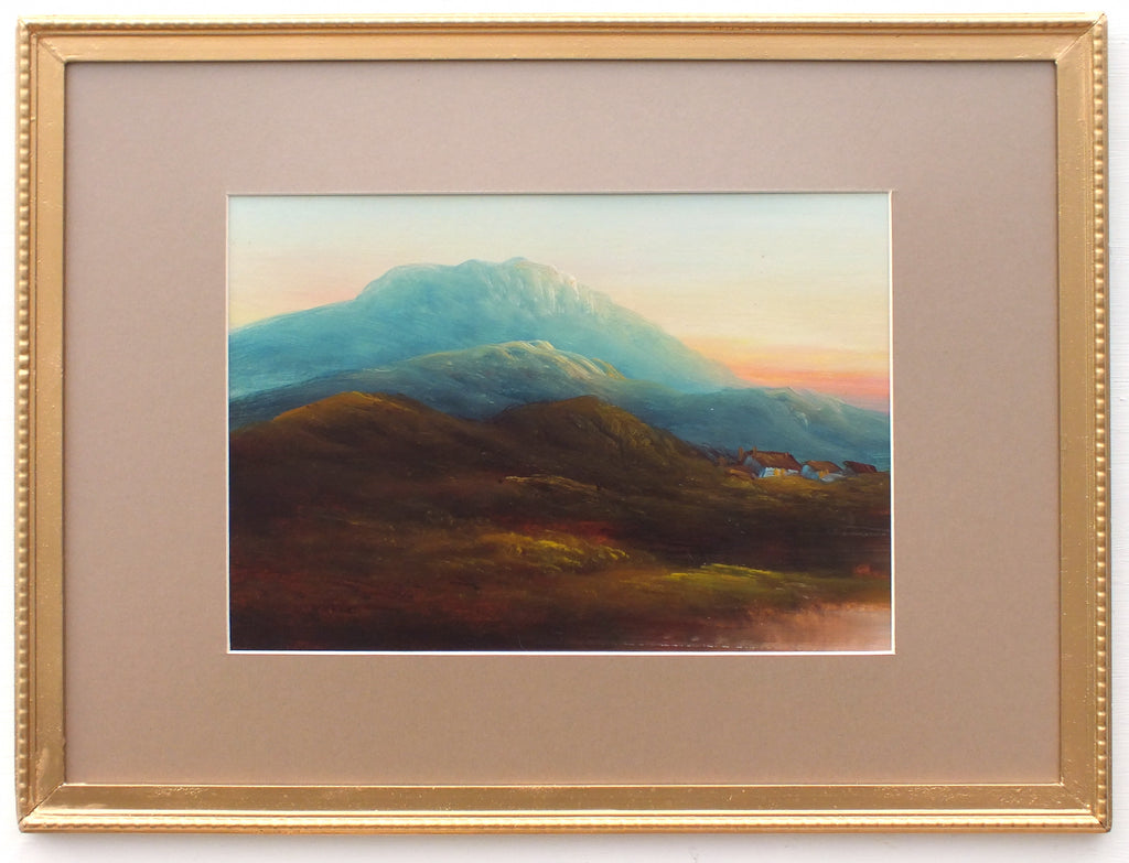 Glencoe Sunrise Scottish Landscape Vintage Oil Painting Framed