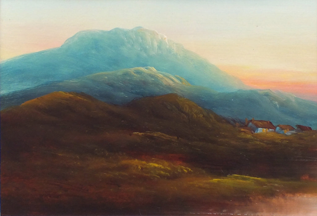 Glencoe Sunrise Scottish Landscape Vintage Oil Painting Framed