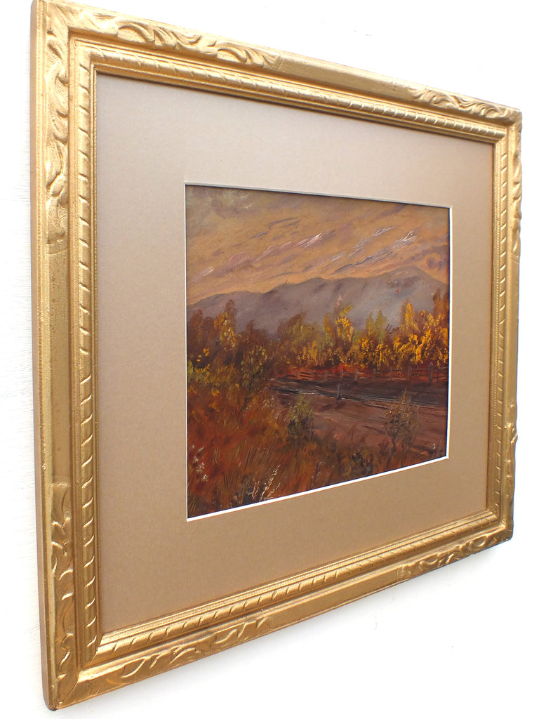 Welsh Landscape Vintage Oil Painting Wye Valley Autumn Bulith Wells