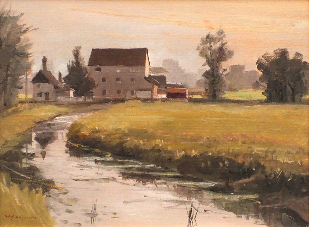 English Landscape Painting, Passingford Mill Essex, River Roding, Walter Magilton