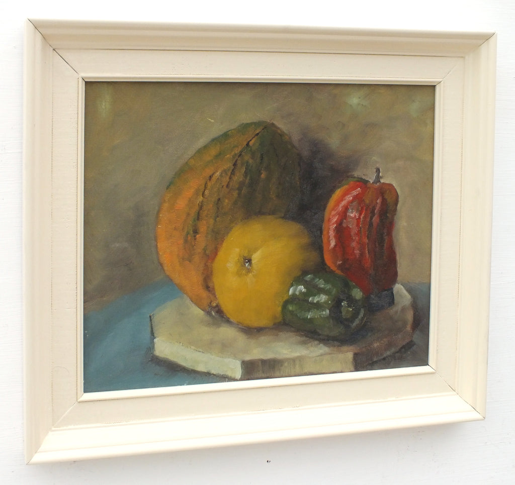 Vegetables Still Life Vintage Oil Painting Signed Framed