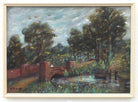 Warwickshire Landscape Oil Painting River Bridge Framed Signed