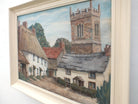 Thatched Cottage English Country Landscape Lincolnshire Oil Painting Framed