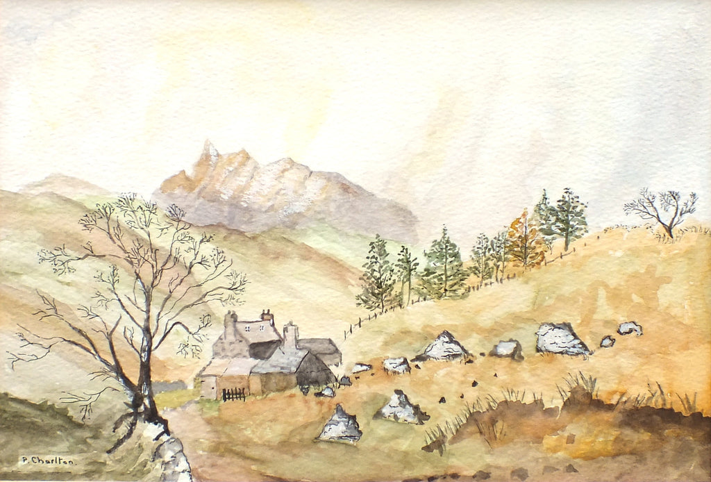 English Landscape Watercolor Painting North Yorkshire Sheep Farm