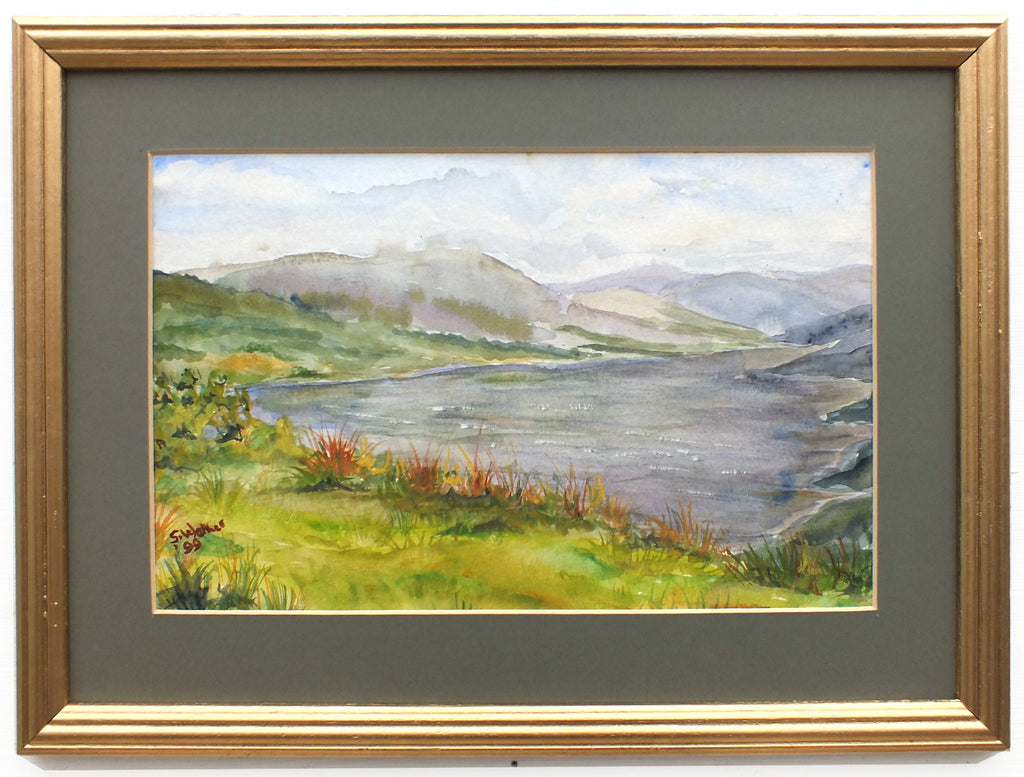 English Landscape Watercolor Painting Lake District Mountains