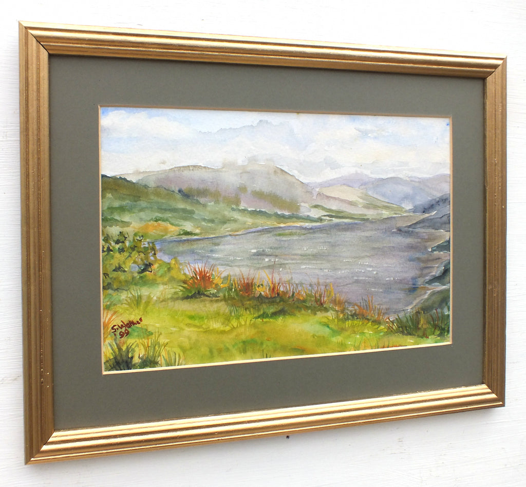 English Landscape Watercolor Painting Lake District Mountains