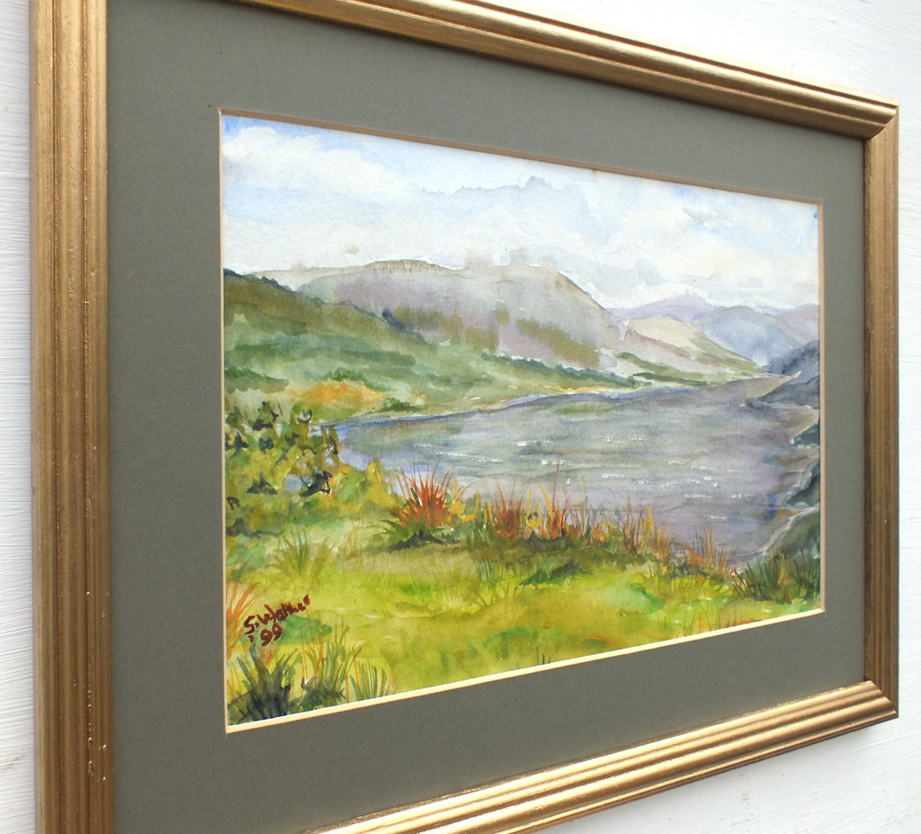 English Landscape Watercolor Painting Lake District Mountains
