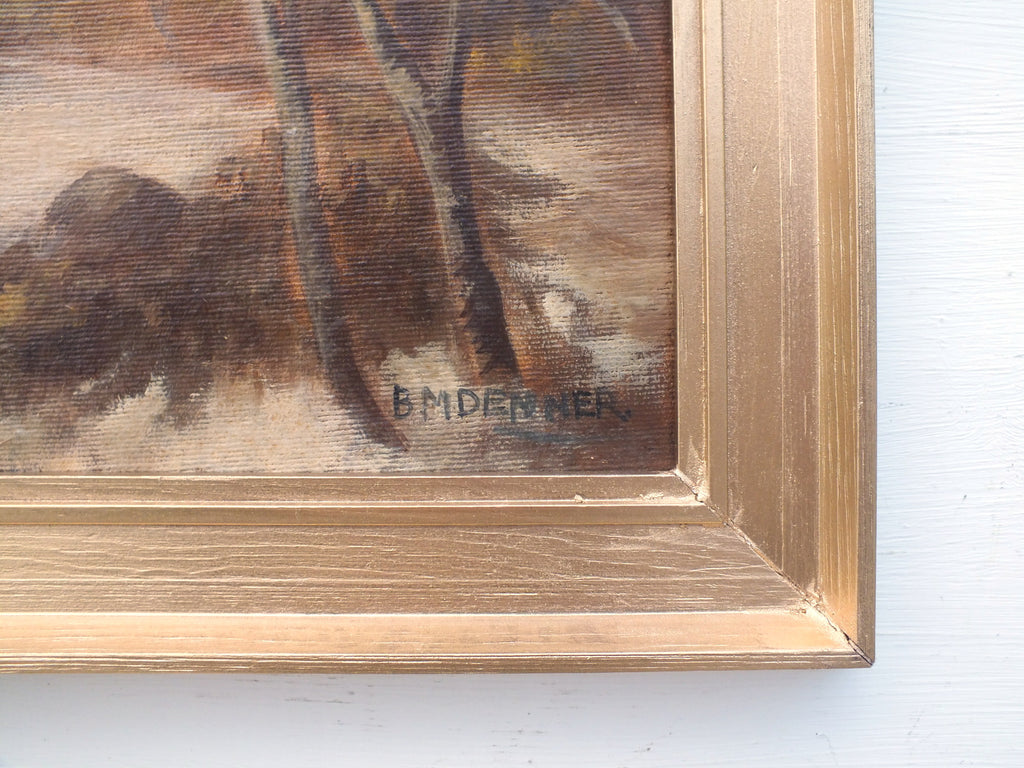English Landscape Exmoor Oil Painting Horner Wood Forest Scene Signed Framed