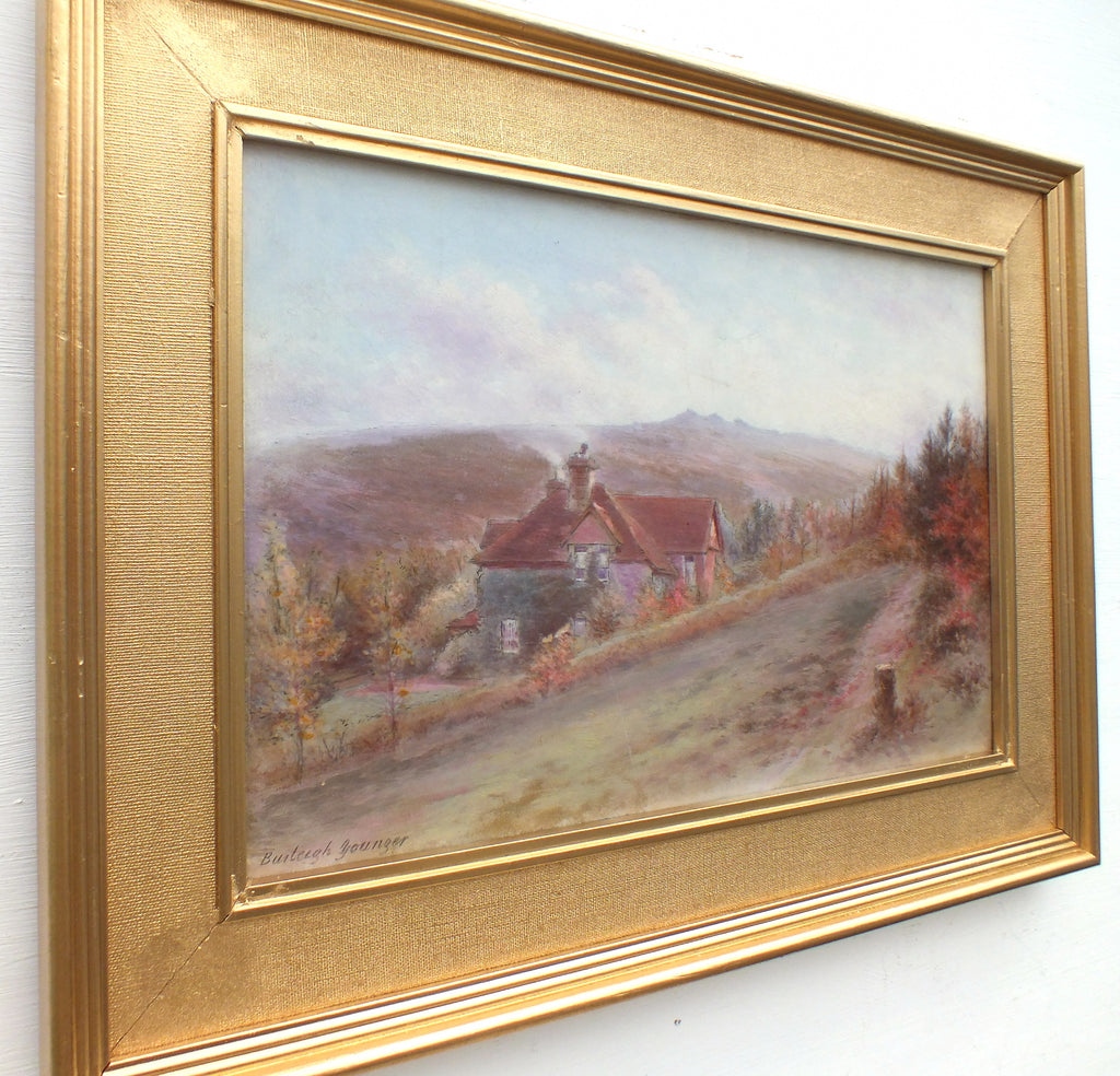 English Landscape Oil Painting Devon Landscape Signed Framed Victorian Original Vintage Country Art 19th century  