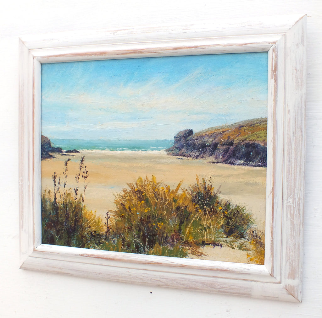 Cornwall Beach Painting English Seascape Original oil painting Framed