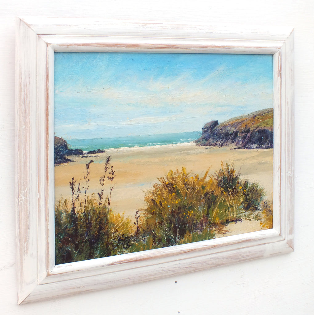 Cornwall Beach Painting English Seascape Original oil painting Framed