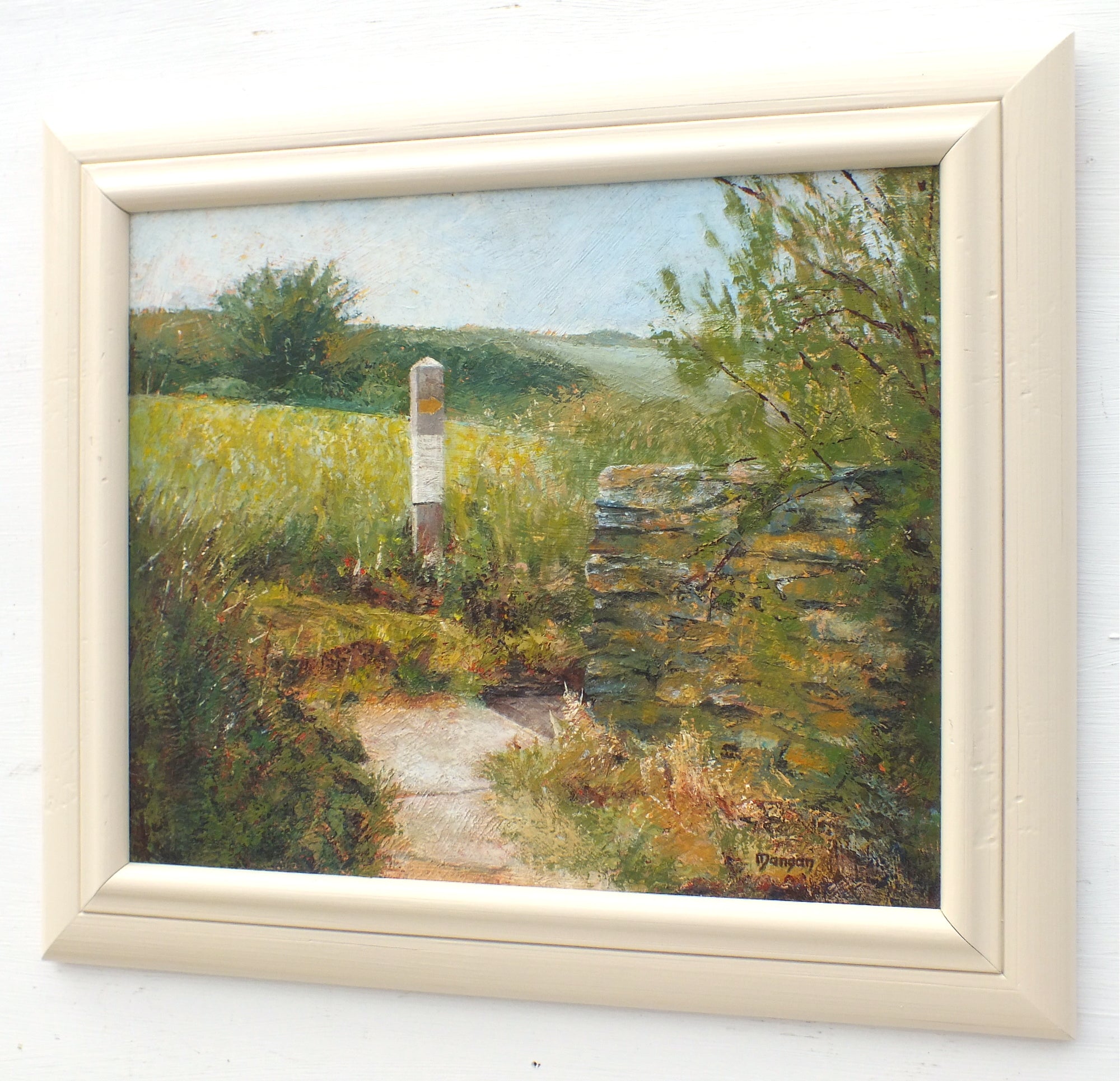 English Landscape Framed Oil Painting Somerset Country path