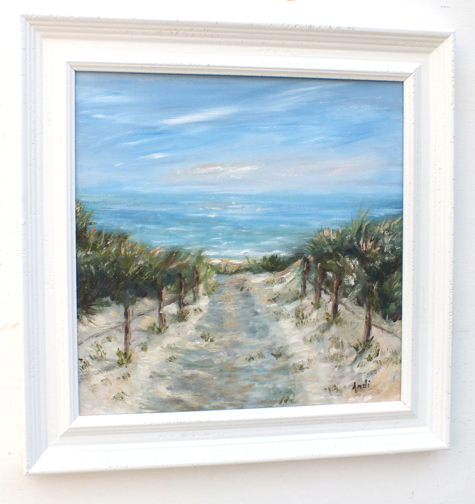 Path to the Sea Painting Beach painting Normandy France Coastal Art