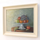 Still Life Oil Painting Signed Framed Grapes Oranges