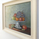 Still Life Oil Painting Signed Framed Grapes Oranges