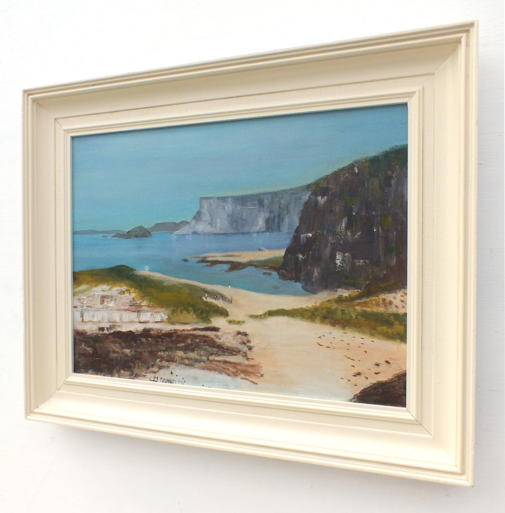 Mid Century Coastal Painting Ballintoy Northern Ireland Signed Framed