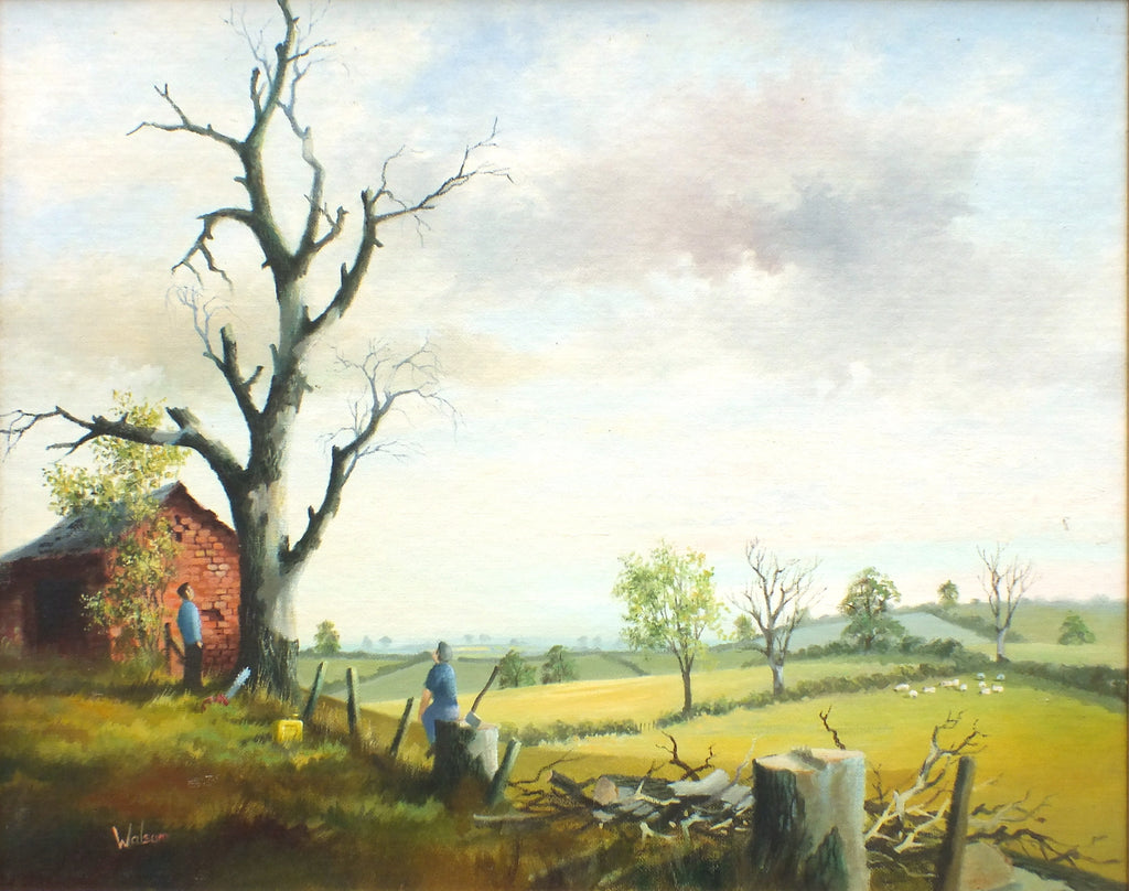 Mid-Century English Landscape Oil Painting Leicestershire