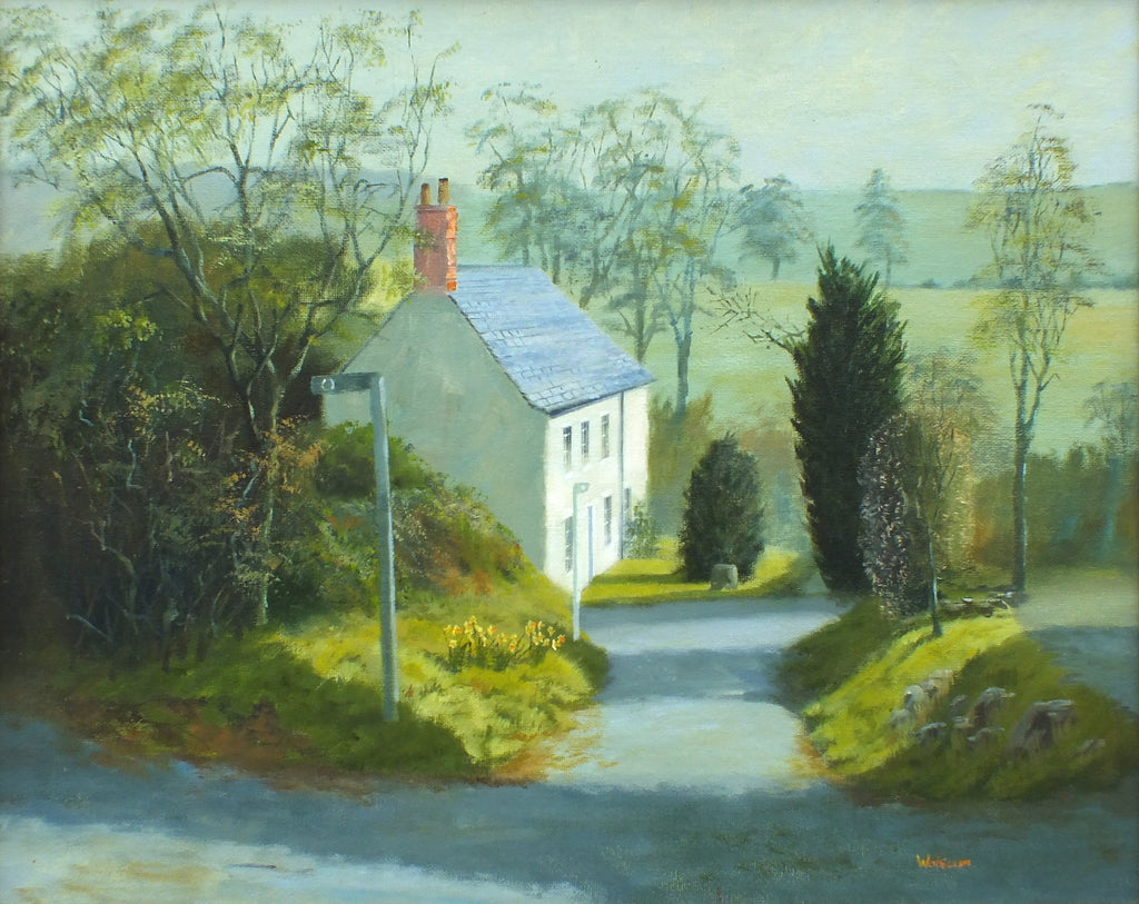 Mid-Century English Landscape Oil Painting Hungarton Leicestershire