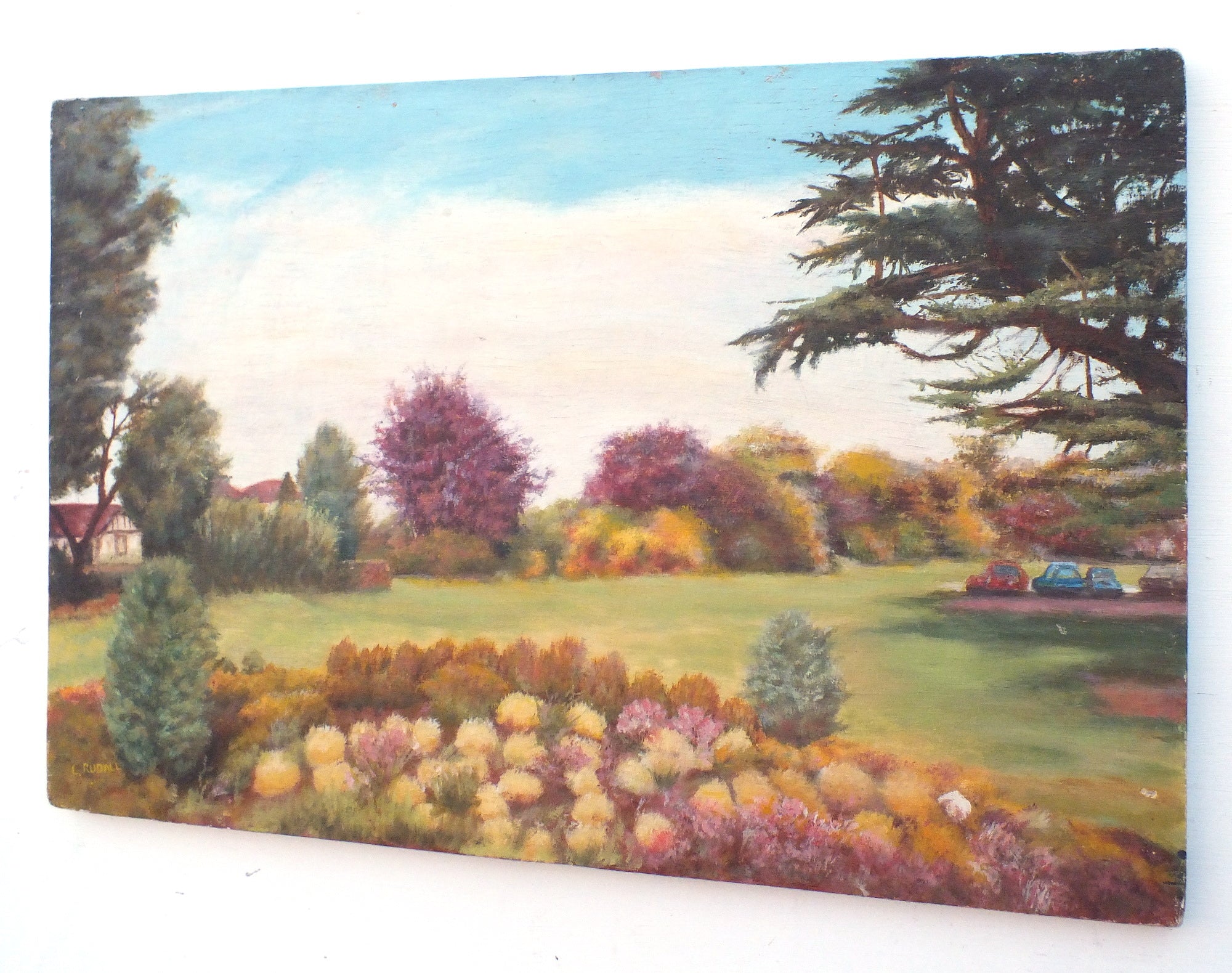 English Landscape Oil Painting Original Unframed Signed - GalleryThane.com