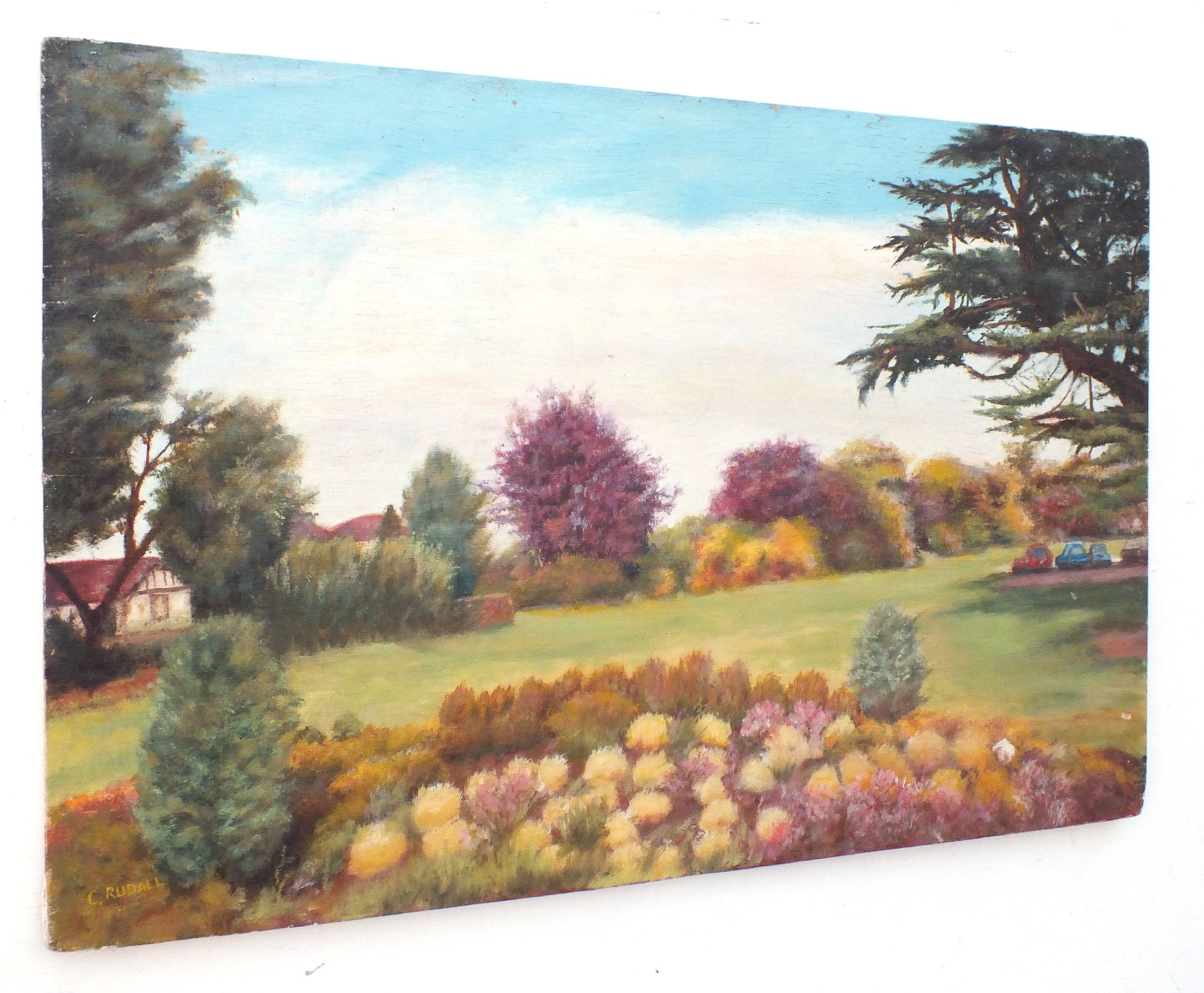 English Landscape Oil Painting Original Unframed Signed - GalleryThane.com