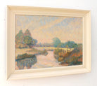English Country Landscape River Cam Oil Painting Shelford Suffolk - GalleryThane.com