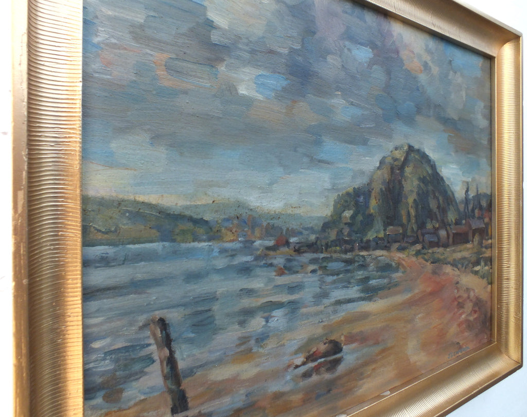 Scottish Coastal Beach Landscape Oil Painting Original Framed - GalleryThane.com