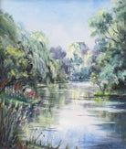 Riverside English Landscape Oil Painting Upminster Essex Framed - GalleryThane.com