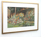 English Garden Watercolor Painting Framed - GalleryThane.com