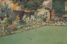 Walled English Garden Watercolor Painting Framed - GalleryThane.com