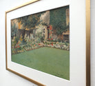 Walled English Garden Watercolor Painting Framed - GalleryThane.com