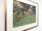 Walled English Garden Watercolor Painting Framed - GalleryThane.com