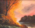 English Autumn Country Landscape Oil Painting Framed - GalleryThane.com