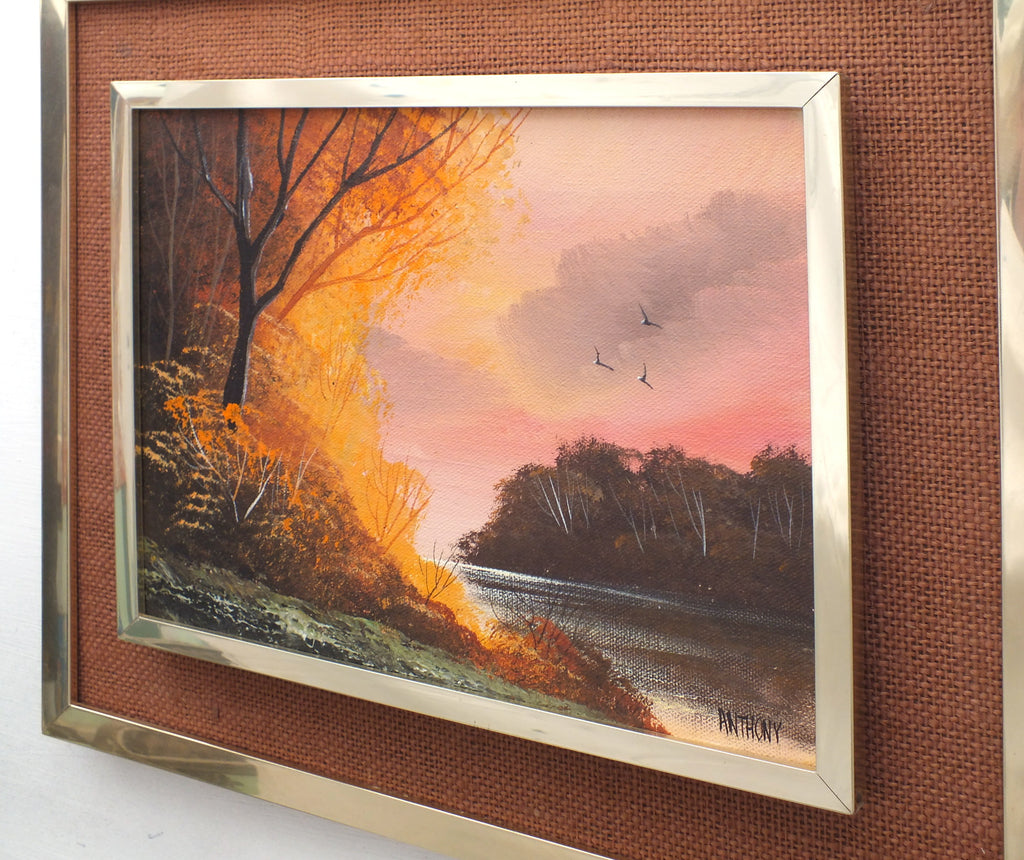 English Autumn Country Landscape Oil Painting Framed - GalleryThane.com