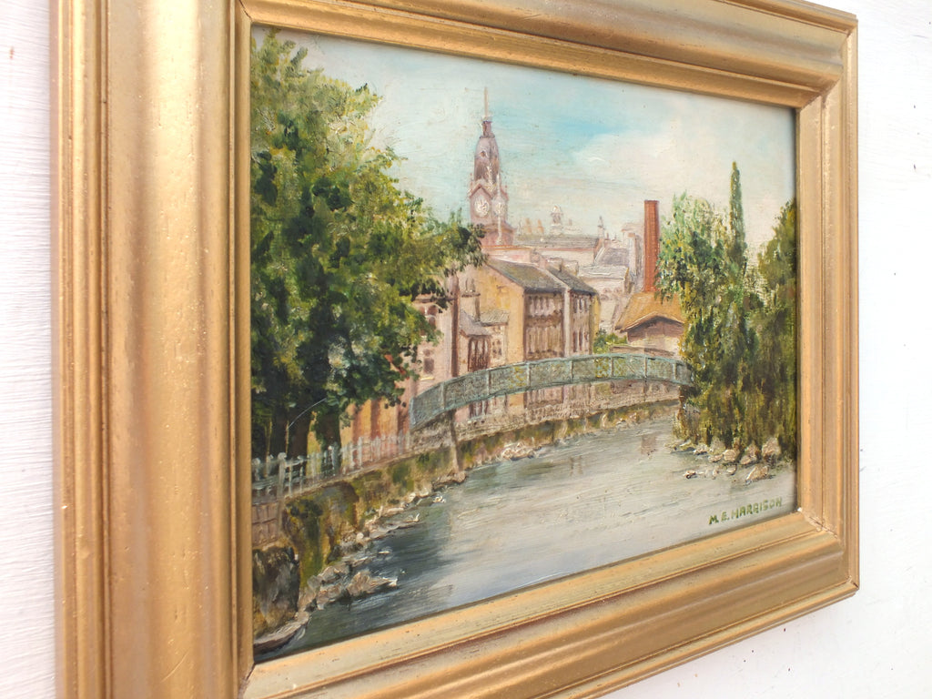Kendal, River Kent Oil Painting Framed Signed