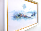 Abstract Lake Painting, Textured Landscape Framed - GalleryThane.com