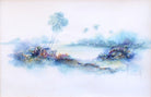 Abstract Lake Painting, Textured Landscape Framed - GalleryThane.com