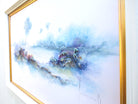 Abstract Lake Painting, Textured Landscape Framed - GalleryThane.com