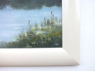 English Country Landscape River Oil Painting, Framed