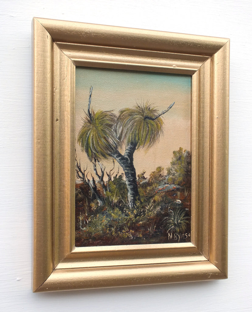 Tropical Landscape Miniature Oil Painting Framed