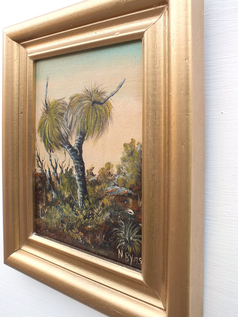 Tropical Landscape Miniature Oil Painting Framed